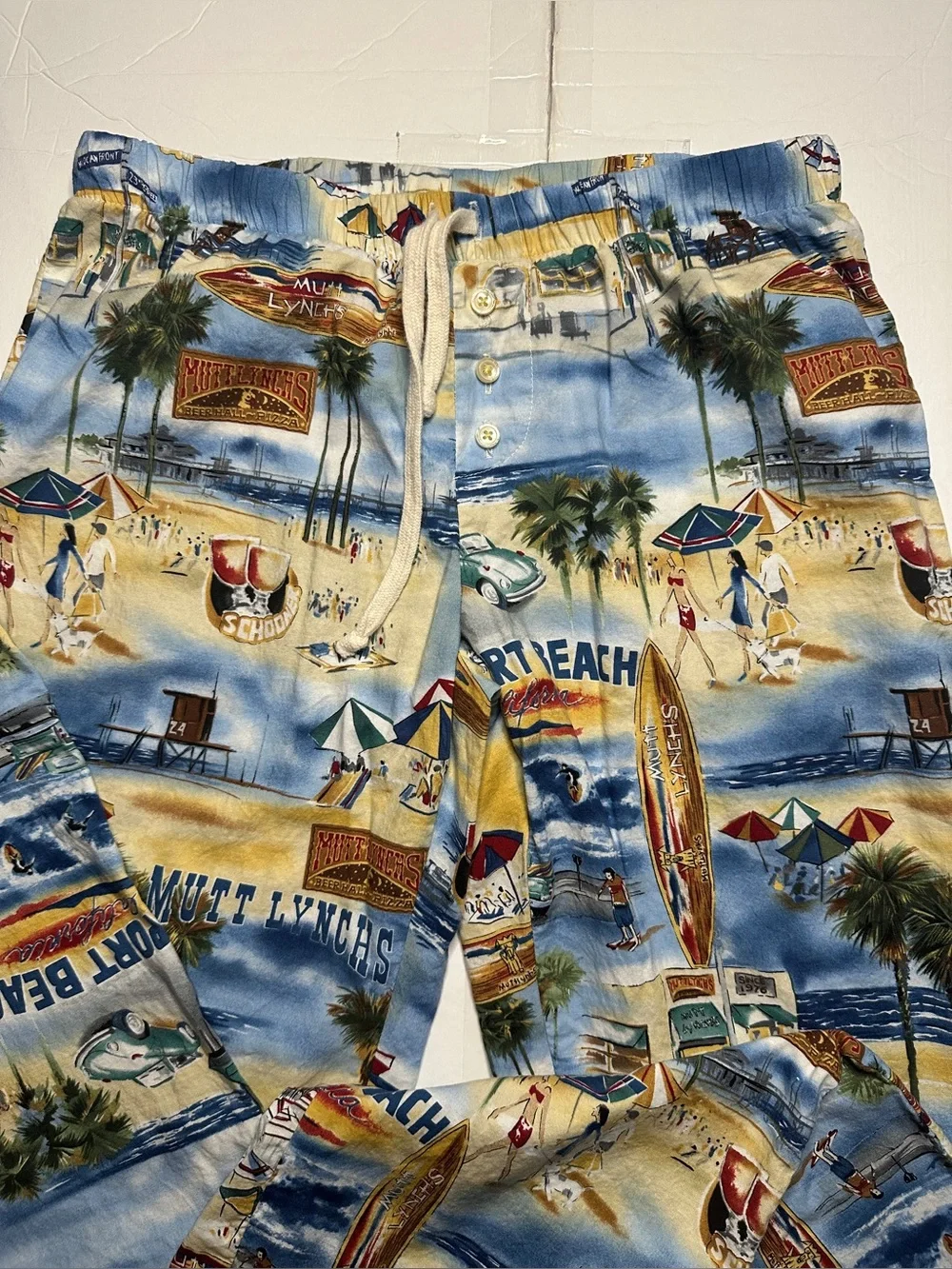Newport Beach Scenic Print Beach Lounge Pants Size Medium